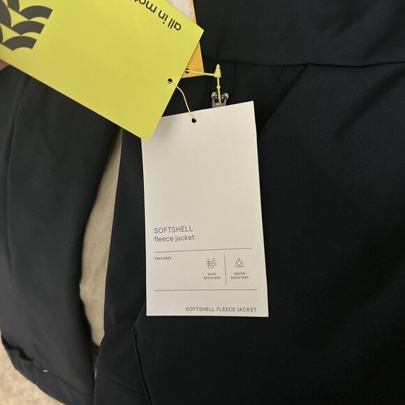 $48 All In Motion Men's Zip-Up Winter Wind-Resistant Softshell Jacket Black Smal - Picture 6 of 10